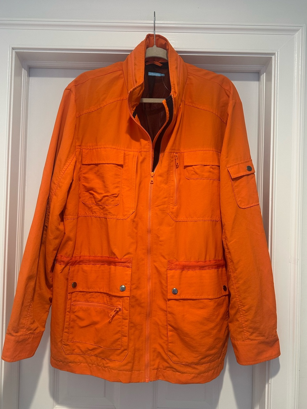 J McLaughlin Men's Orange Utility Jacket - Lightweight Tactical Coat Size XL
